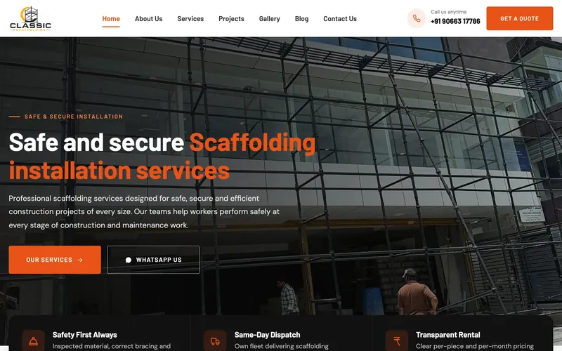 Classic Scaffolding — Website · Brand