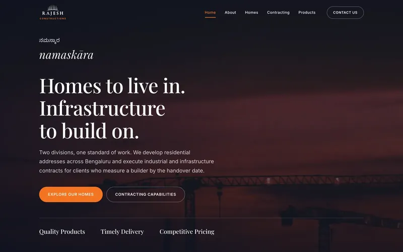Rajesh Constructions — Website · Identity